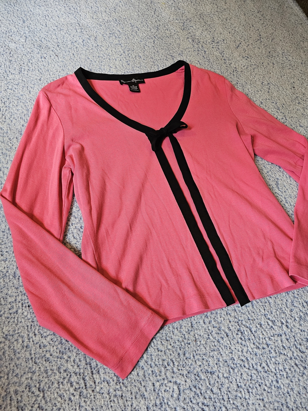 Hot Pink Long-Sleeve with Black Trim